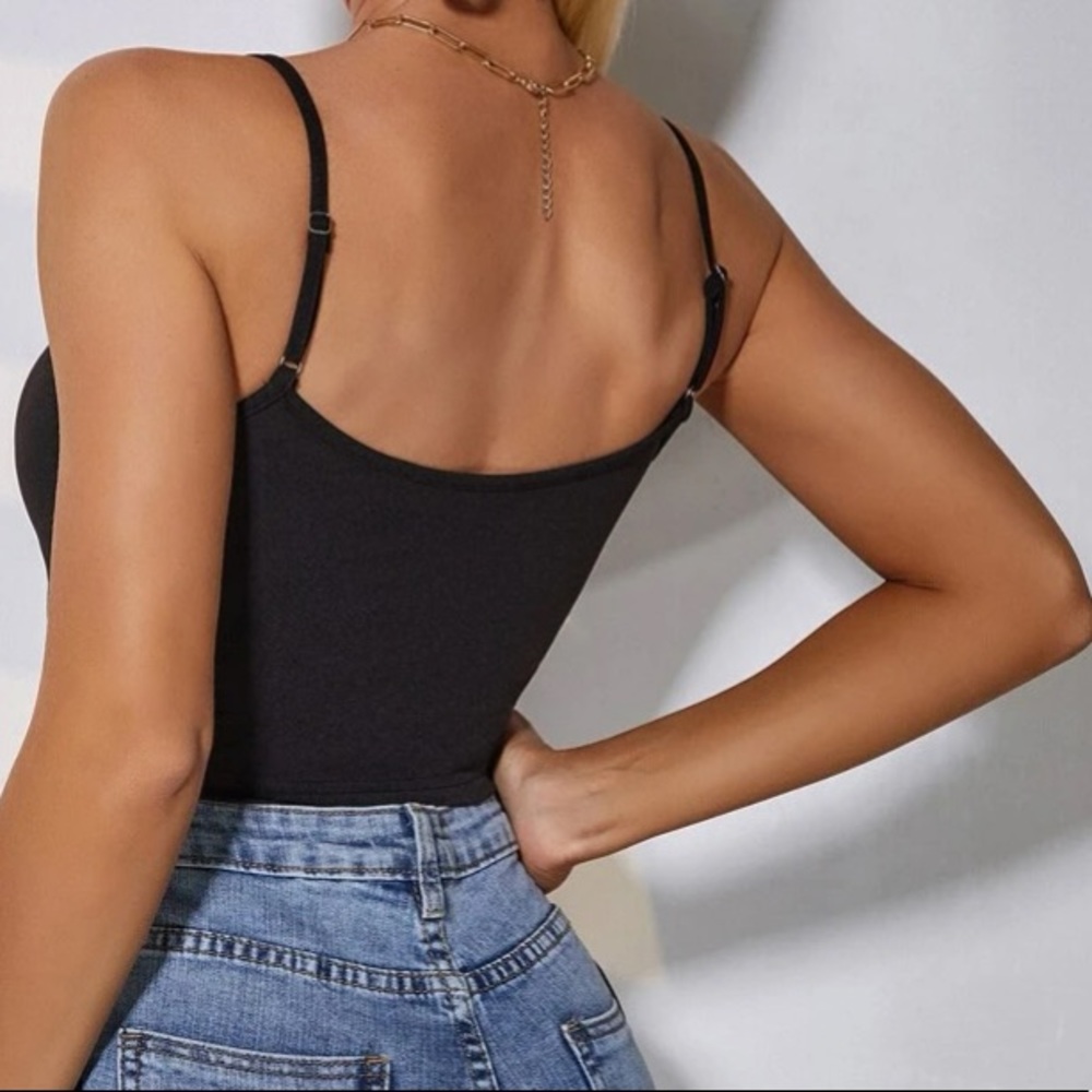 Boho red deep V neck cami crop top - Picture 8 of 14